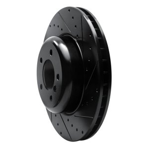 BMW 650I Convertible Brake Rotor (1) - Front Right - R1 Concepts - Drilled & Slotted - Black - `04-`10